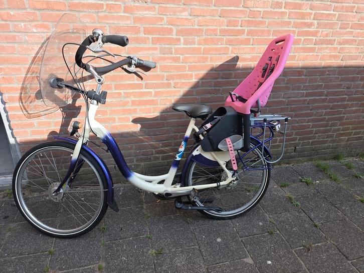 Moederfiets met Yepp voorzitje & achterzitje, Fietsen en Brommers, Fietsen | Dames | Moederfietsen, Zo goed als nieuw, Overige merken
