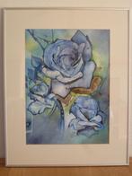 Moderne aquarel in aluminium lijst, Huis en Inrichting, Woonaccessoires | Schilderijen, Tekeningen en Foto's, Ophalen, Zo goed als nieuw