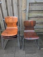4 vintage school stoelen., Ophalen, Zo goed als nieuw