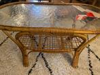 Vintage rotan tafeltje, Huis en Inrichting, Tafels | Bijzettafels, Overige materialen, Gebruikt, 75 cm of meer, Vintage retro