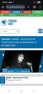 Ticket optreden Wende Snijders maastricht. 15 oktober, Tickets en Kaartjes, Eén persoon, Oktober