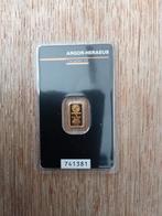 1 gram gecertificeerd Goud Argor Heraeus, Postzegels en Munten, Edelmetalen en Baren, Verzenden, Goud