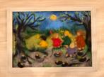 Antroposofisch wolschilderij ‘lente’, Ophalen of Verzenden, Nieuw, Figuurtje(s), Wolvilt