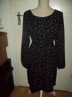 NIEUW! Trendy zwarte grafische hartjes jurk maat 1XL 46, Verzenden, Nieuw, Maat 46/48 (XL) of groter, Zwart