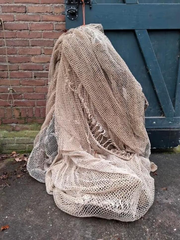 Oud Vintage Visnet Vissersnet Tunnel Creme, Tuin en Terras, Tuinwanddecoratie, Gebruikt, Ophalen of Verzenden