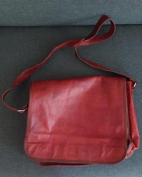 Leren Messenger Tas / Schoudertas Guasti Leather Nature, Sieraden, Tassen en Uiterlijk, Tassen | Schoudertassen, Zo goed als nieuw