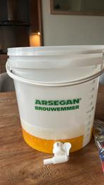 Brouwemmer + bierdoppen, Hobby en Vrije tijd, Overige Hobby en Vrije tijd, Ophalen, Zo goed als nieuw