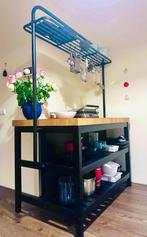 Ikea VADHOLMA Keukeneiland met rek, Huis en Inrichting, Keuken | Keukenelementen, Ophalen, 100 tot 150 cm, 75 cm of meer, Bruin