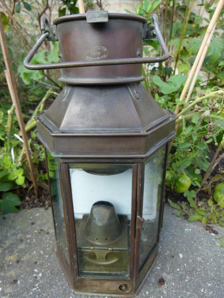 Olielamp Bulpitt & Sons Birmingham Scheepslamp 1915, Antiek en Kunst, Antiek | Koper en Brons, Koper, Ophalen of Verzenden