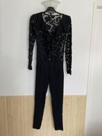 Zwarte jumpsuit met kant maat s/m, Ophalen of Verzenden, Zo goed als nieuw, Maat 38/40 (M), Zwart