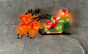 KERSTVERLICHTING “KERSTMAN MET SLEE” jaren 70 beschikbaar voor biedingen