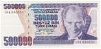 24-1582 Turkije 500.000 lire ND, Verzenden, Midden-Oosten, Los biljet