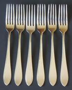 Nr G268: 6 Verzilverde Gero 90 puntfilet P8 dinervorken, Antiek en Kunst, Antiek | Bestek, Ophalen of Verzenden