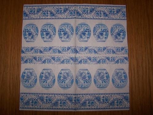 Servetten per stuk nr.32 (DELFT BLAUWE EIEREN), Hobby en Vrije tijd, Knutselen, Nieuw, Materiaal, Ophalen of Verzenden