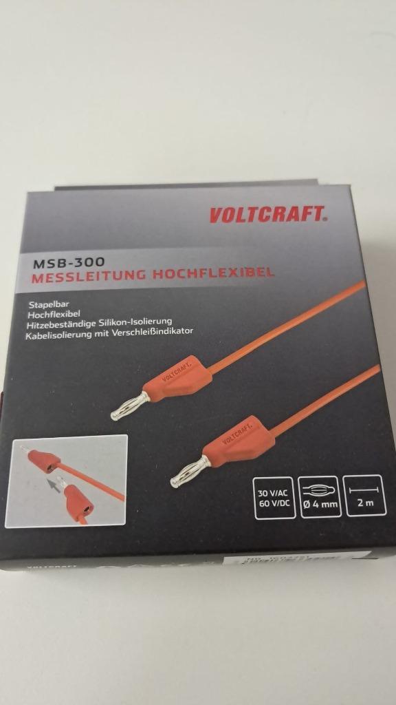 NIEUW Voltcraft Meetsnoer MSB-300 Rood + Blauw, Doe-het-zelf en Verbouw, Meetapparatuur, Nieuw, Elektriciteit, Ophalen
