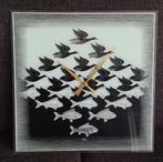 ESCHER glazen wandklok "Lucht en water I", Antiek en Kunst, Kunst | Etsen en Gravures, Ophalen of Verzenden