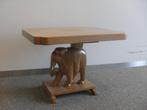 olifant bijzet tafeltje art deco, Minder dan 55 cm, Gebruikt, Rond, Hout