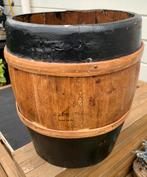 Sober oud houten ton/vat/pot, Huis en Inrichting, Woonaccessoires | Overige, Decoratie/planten pot, Gebruikt, Ophalen of Verzenden