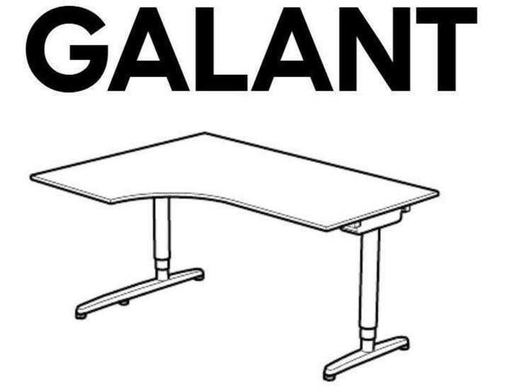IKEA Galant Bureau - In hoogte verstelbaar, Huis en Inrichting, Bureaus, Gebruikt, Bureau, Elektrisch, Ophalen of Verzenden