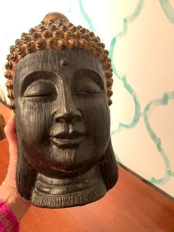 Houten Boeddha Hoofdbeeldje beschikbaar voor biedingen