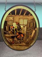 Glas in lood raampje, schrijnwerker, antiek glas, Doe-het-zelf en Verbouw, Glas en Ramen, Ophalen of Verzenden, Zo goed als nieuw