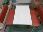 Bankstel vintage formica tafel, Ophalen, Gebruikt, Metaal