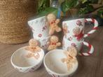 Clayre & Eef mokken en schaaltjes gingerbread, Huis en Inrichting, Keuken | Servies, Ophalen of Verzenden, Overige stijlen