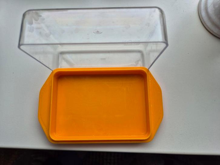 retro botervloot oranje vintage plastic bakje, Verzamelen, Retro, Huis en Inrichting, Ophalen of Verzenden