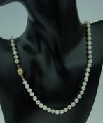 Parel zoetwater ketting 14k bicolor gouden fraai slot dames, Ophalen of Verzenden, Goud, Ketting, Met edelsteen