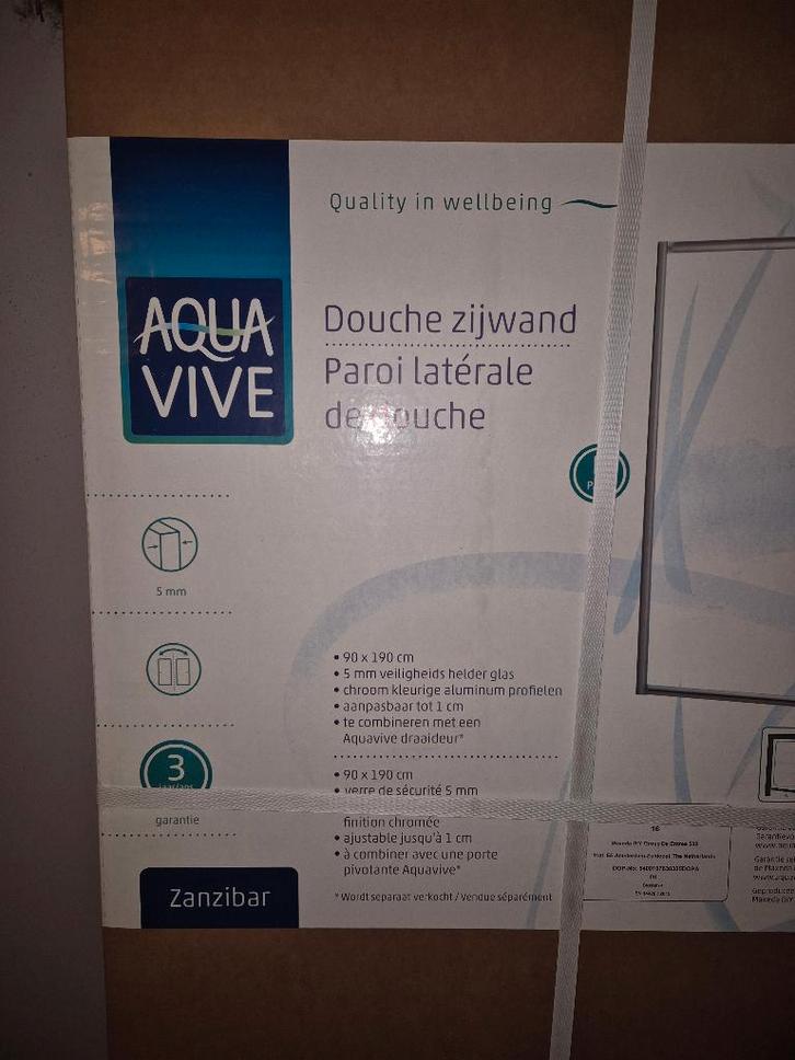 Douche zijwand/cabine met draaideur, Doe-het-zelf en Verbouw, Sanitair, Nieuw, Douche, Chroom, Glas, Ophalen