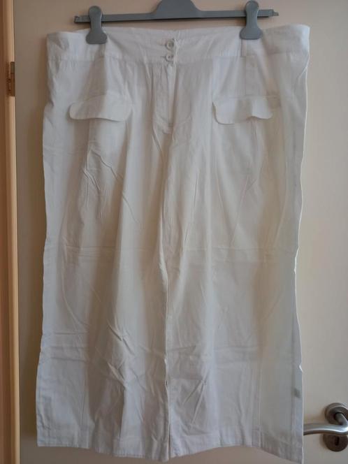 Witte dunne zomer ART broek, maat XXXL, 50-52, ritssluiting,, Kleding | Dames, Grote Maten, Nieuw, Broek of Spijkerbroek, Wit