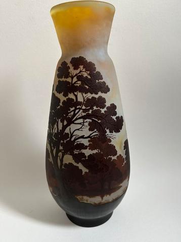 Emile Gallé "paysage de verre "Art Nouveau vaas 1919 Fr beschikbaar voor biedingen