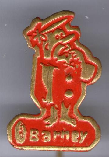 Barney Rubbels oranje op koper met knopen speldje ( R_134 ) beschikbaar voor biedingen