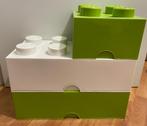 LEGO Opbergboxen Brick 4 en 8 - Wit & Limoengroen, Kinderen en Baby's, Speelgoed | Duplo en Lego, Ophalen, Zo goed als nieuw, Losse stenen