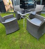 Tuinset wicker antraciet, Tuin en Terras, Tuinsets en Loungesets, Ophalen, Zo goed als nieuw, Wicker