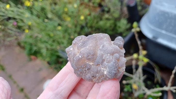 Rij273 Chalcedoon Bergkristal Uruguay, Verzamelen, Mineralen en Fossielen, Mineraal, Ophalen of Verzenden