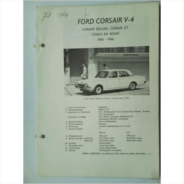 Ford Corsair V4 Vraagbaak losbladig 1965-1966 #4 Nederlands, Boeken, Auto's | Boeken, Ophalen of Verzenden, Gelezen, Ford
