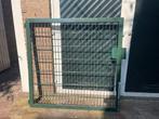 Dubbele tuinpoort, 300x140cm, RAL 6009, Ophalen, Met poort, Gebruikt, Dubbelstaafmat hekwerk