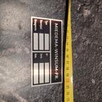 Miedema typeplaatje alu, Ophalen of Verzenden