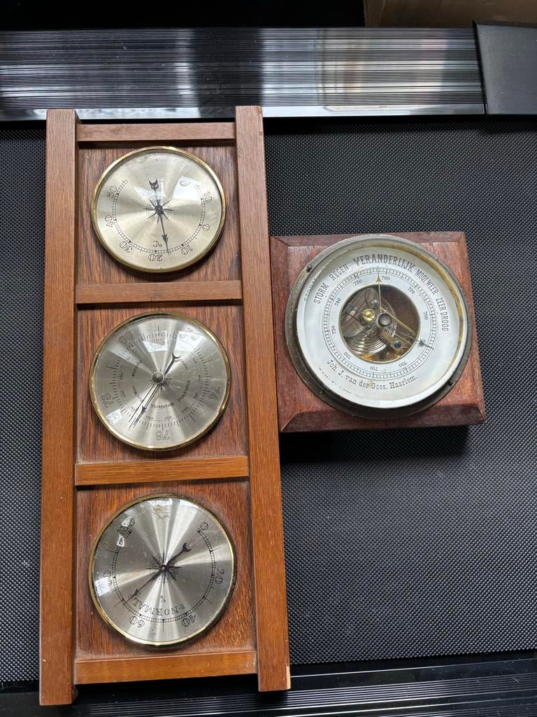 Antieke Barometer en Weerstation - Joh. J. van der Goes, Ophalen of Verzenden, Gebruikt, Barometer
