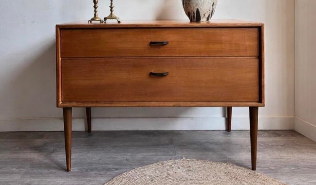 Vintage ladekast. Mid century stijl. Formule meubelen, Huis en Inrichting, Ophalen, Gebruikt, 3 of 4 laden, Minder dan 100 cm