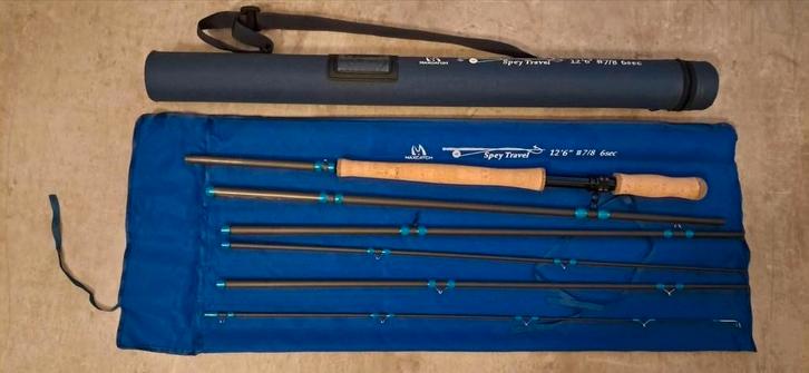 MacCatch Spey Travel vliegvishengel 12'6" #7/8 6sec, Watersport en Boten, Hengelsport | Vliegvissen, Nieuw, Werphengel, Ophalen of Verzenden