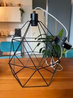 Moderne Zwarte Draad Hanglamp - E27 fitting, Ophalen, Zo goed als nieuw, Metaal, Minder dan 50 cm