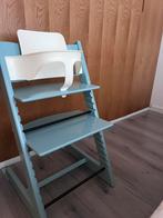 2 stokke kinderstoelen tripp trapp aqua blue, Ophalen of Verzenden, Zo goed als nieuw, Meegroeistoel