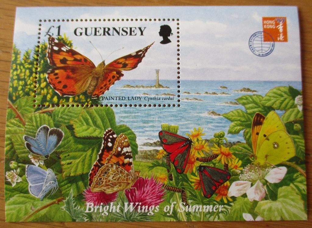 Guernsey, blokje Distelvlinder, Verzenden, Postfris, Overige thema's