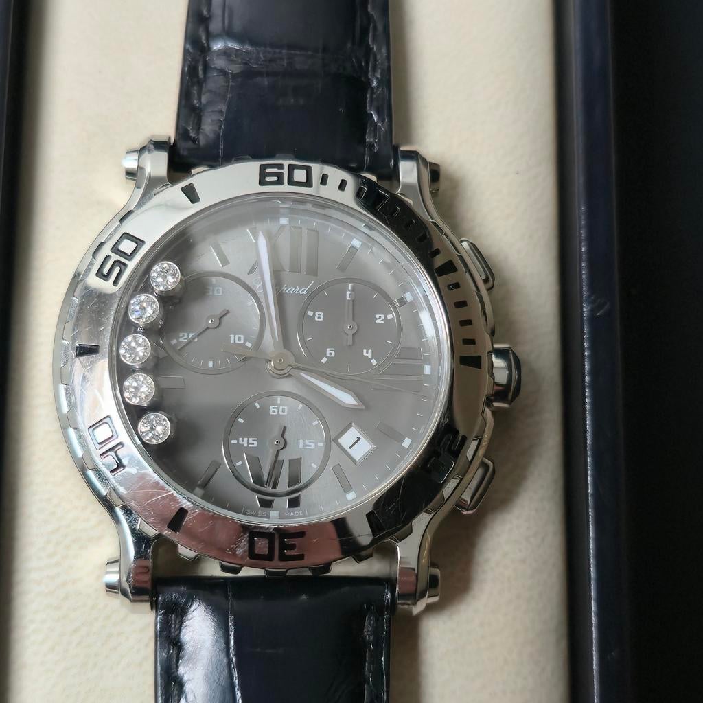 Chopard Happy Sport Chronograph – Full Set, Ophalen of Verzenden, Overige merken