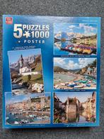 5 Puzzels 1000 stukjes in 1 doos - King, Ophalen of Verzenden, 500 t/m 1500 stukjes, Zo goed als nieuw, Legpuzzel