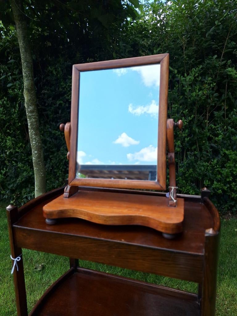 Antieke vintage kaptafel spiegel, spiegeltje Engelse spiegel, Huis en Inrichting, Tafels | Kaptafels, Vintage, Gebruikt, Vintage