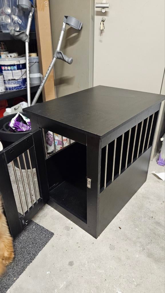 Zwarte houten honden bench 45 x 62 x 59 cm (B x D x H), Dieren en Toebehoren, Ophalen