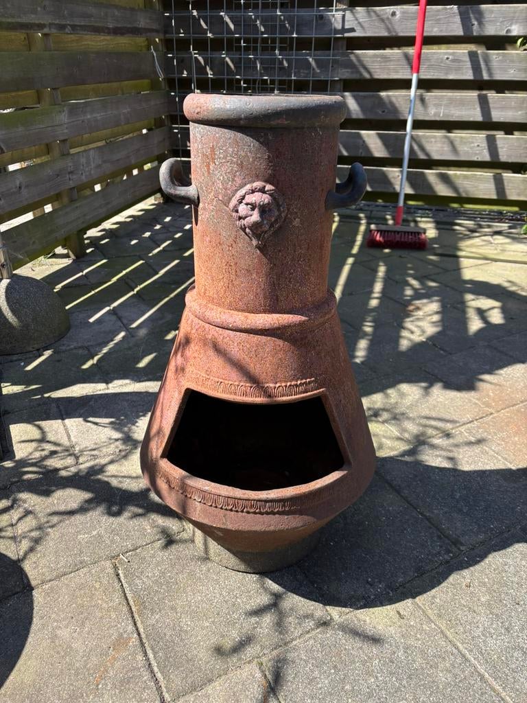 Zware ijzeren tuinhaard 80 hoog, Ophalen, Gebruikt